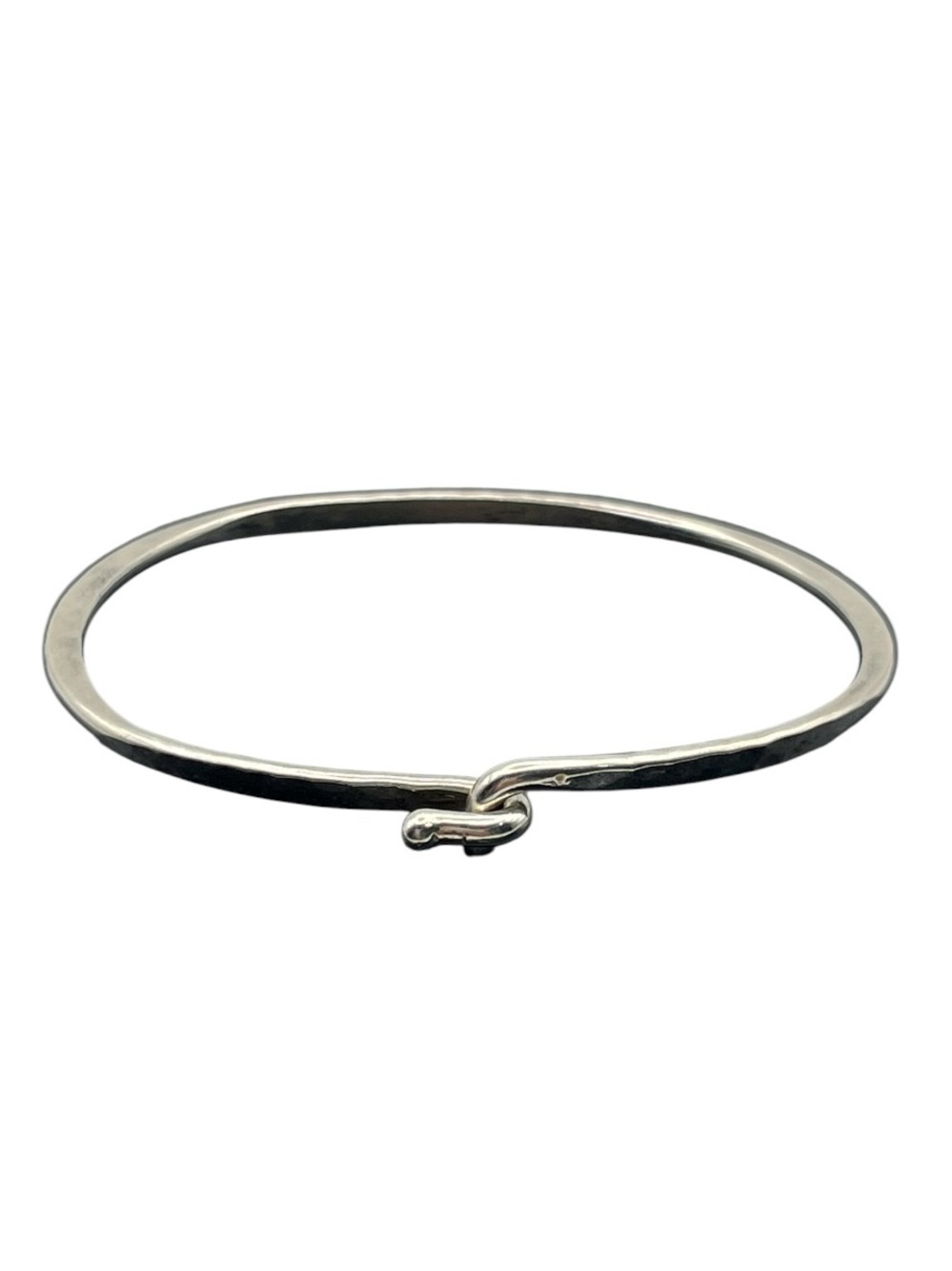James Avery Sterling Silver Hammered Hook On Bangle Bracelet